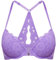 DOBREVA Damen Vorderverschluss BH mit Bügel Push Up Spitzen Neckholder BHS Racerback Tiefer Ausschnitt Gepolsterter Flieder 85E