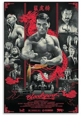 INEOUT Bloodsport Filmposter, dekoratives Gemälde, Leinwand, Wandposter und Kunstdruck, modernes Familienschlafzimmer-Dekor-Poster, 20 x 30 cm