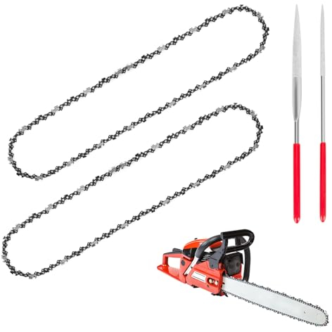 2 Pack 16 Inch Chainsaw Chain for 16 Inch (40cm) Bar 59 Drive Links, 3/8 Lp Pitch,Low-Kickback Chain Fits All Brands Chainsaw【2 Pack Free Chain Sharpener File Inclded】