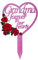 Friedhofsdekoration Oma Forever in Our Hearts mit Rosen pulverbeschichtet XL Gedenktafel Metall Pfahl Grabtafel Langlebig Wetterbeständig UV-beständig Hohe Details Grab Hof Gartenstecker