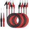 smtfcty Set di 6 cavi di misurazione con morsetti a coccodrillo, 4 mm, isolati a banana, cavo di misurazione, 1 m, per multimetro digitale, test elettrici, rosso e nero