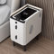 Smart Bedside End Table with Storage Drawer and LED Light - Small Narrow Nightstand with Drawer - White Modern Nightstand with USB Charging Port