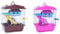 Lot de 2 cages pour hamster avec fenêtre de toit transparente double couche pour hamster doré, café et rose