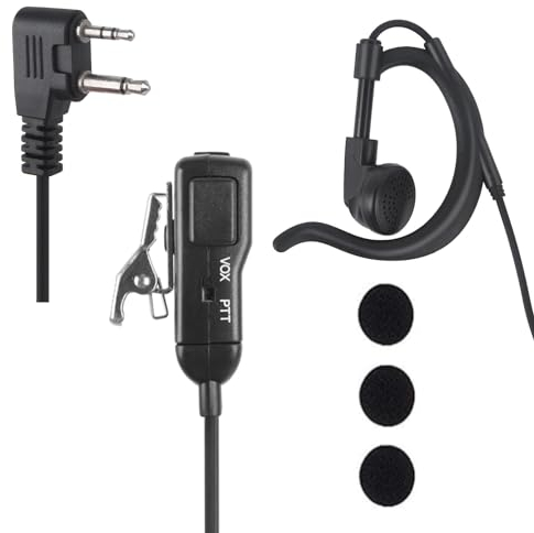 stdgove Ohrclip zum Umwickeln von Ohrmuscheln, Sicherheits-Headset, Vox-Ohrstück, 2-poliger Kopfhörer, PTT-Mikrofon, Kopfhörer für Midland GXT X-tra Xtra Talker GMRS GTX 1000, 1000g, 1050, gxt1000vp4,