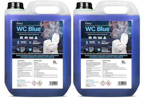LUCCY WC Bleu 10 Litres - Liquide Sanitaire pour Toilette - Additif pour Eaux Usées Sanitary Fluid WC Chimique