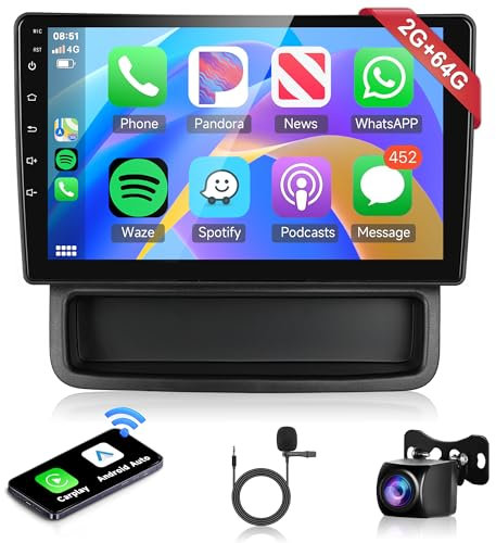 2G+64G Wireless Carplay Android 13 Radio de Coche 2 DIN para Renault Trafic Opel Vivaro Nissan Primastar 2010-2014 10 Pulgadas Radio con Android Auto GPS Navi WiFi Bluetooth FM/RDS/EQ Cámara Trasera