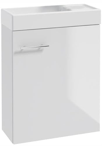 .Deftrans waschbecken gäste wc mit unterschrank 50 x 70 x 23 cm, gäste wc waschtisch, gästewaschbecken klein Set - waschbeckenunterschrank - waschtisch mit unterschrank weiß