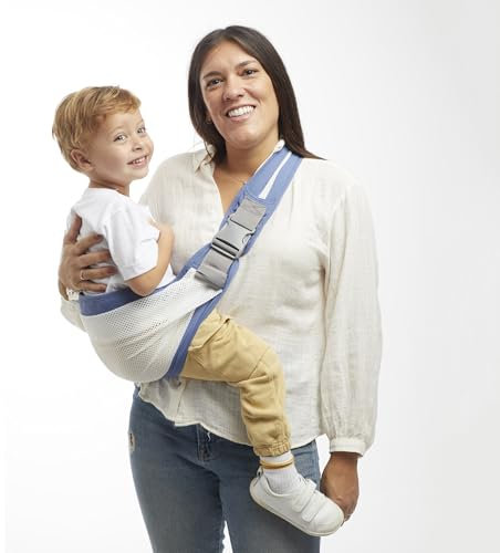 PYKKU Bandolera Portabebe, Porteo Lateral de 8 a 36 Meses, Hasta 15 kg, Transpirable y Ajustable, Tipo Fular Portabebé