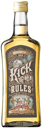 KICK THE RULES - Tequila Gold - 35º - Botella de 0,7L - Perfecto para chupitos y cócteles