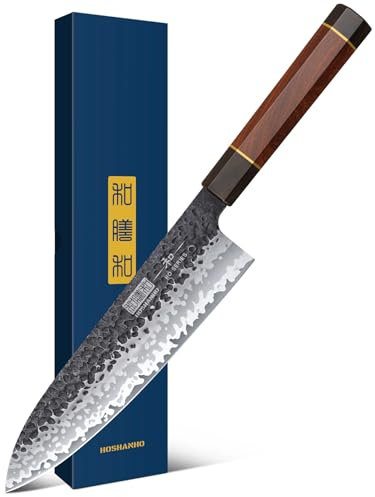 HOSHANHO Kochmesser Küchenmesser, Profi Messer Japanisches Gyuto Kochmesser aus Hochkohlenstoff Stahl, Extra Scharfe Messerklinge Chefmesser mit Rosenholzgriff