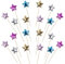 30 Stück Kleiner Stern Cupcake Toppers Stern Form Tortendeko Glitzern PU-Material Geburtstag Kuchen Deko für Baby Dusche Verlobung Hochzeit Geburtstag Party Kuchen Dekorationen Buntes