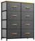 YITAHOME Kommode,Kommode mit 8 Schubladen,Schrank,Stoffschubladen mit Griffen,Metallgestell,Dauerhaft,Dunkelgrau
