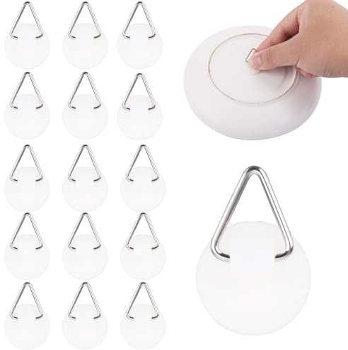 30 Pz Ganci Adesivi per Piatti da Parete, Supporti per Piatti Verticali Invisibili per Esposizione Ganci per Quadri con Forte Adesione da 2,1cm per Decorazione Arte Murale