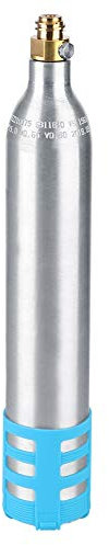 Cylindre de bouteille de soda rechargeable Accessoire de cylindre à gaz à gaz réutilisable CO2 pour machines à soude légères en laiton en aluminium 0,6 L avec couvercle en silicone (Ankroyu3nxf-11)
