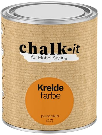 chalk-it Kreidefarbe 750ml (27) Pumpkin Möbel Farbe Shabby Chic Holzlack | Natur Vintage Look Möbellack Erfüllt EN71-3 Sicher Kindermöbel Spielzeuge