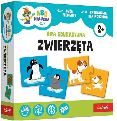 Trefl - Tiere, ABC Kleinkind, Lernspiel für Kinder 2+ Jahre