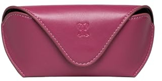 Genuine Leather Glasses Case – Slim Protective Eyewear Holder with Soft Sueded Lining & Magnetic Snap Closure – For Sunglasses, Reading Glasses & Prescription Specs