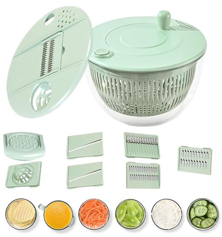 Générique Centrifuga per insalata con affettatrice,Ciotola per il lavaggio di frutta e verdura | Ciotola di essiccazione cucina scolapiatti Grattugia Preparazione Cibo,Preparazione Verdure Mela