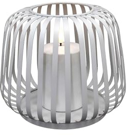 Candela Lights LED Solar Laterne für Aussen & Innen Metall | Dämmerungsautomatik | Timer | LED Kerze wetterfest & Akku | Outdoor Gartenlaterne (White, 17x20cm)