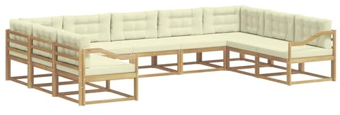 vidaXL Outdoor-Sofagarnitur 7 pcs Massivholz Akazie, Zeitgemäße Gartenmöbel, modernes Sofa-Set, gemütliche Lounge für den Pool, Sitzgruppe für den Garten