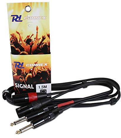 PD Connex Kabel 2x XLR-Stecker - 2x 6,3 mm Mono 1,5 m