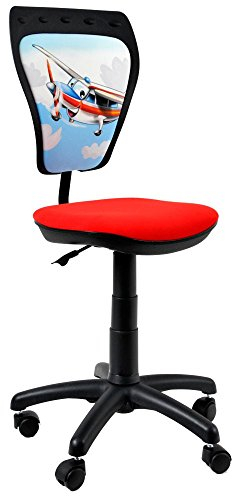Ergonomischer Kinder Dreh Stuhl Flugzeug Motiv Rücken Lehne gepolstert Mini Styl TS22