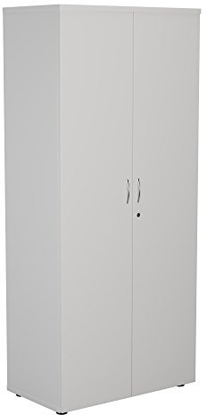Office Hippo Cupboard With 4 Shelves, Lockable, White, 80 x 45 x 180 cm OHF0009WH