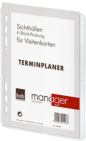 bsb Sichthüllen für Visitenkarten A5