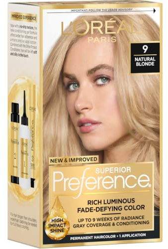L'Oréal Paris Superior Preference Permanent Hair Color, 9 Natural Blonde