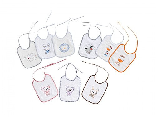 Interbaby 00146 - Pack de 12 baberos de rizo 20x25, unisex