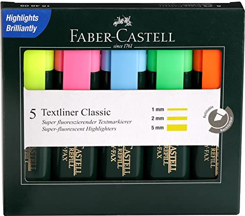 Faber-Castell Textliner - Pack of 5 (Assorted)