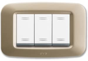 Placca Ave In Tecnopolimero 45Py03Cho Yes 45 3 Moduli Champagne Opaco