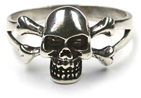 Drachensilber Skull Gothic Ring Totenkopf 925 Sterlingsilber Damen Herrenring Crossbone Biker Rocker ausgefallener Schmuck diverse Größen