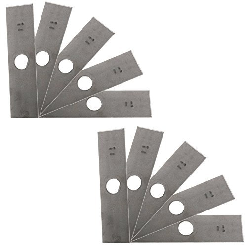 10 Pack - USA Mower Blades® 8 x 2 x 0.120, 1 Center Hole Edger Blade Unpainted fits Echo®, Husqvarna®, Stihl®, & RYOBI®