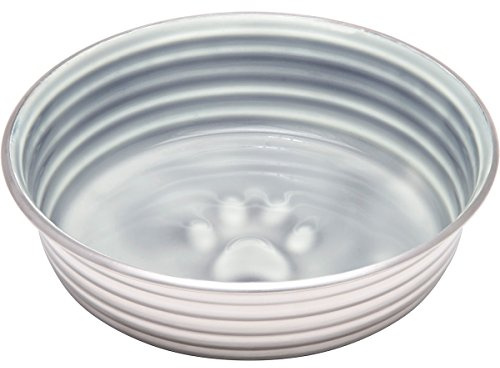 Loving Pets Le Bol Glazed Interior Stainless Steel Dog Bowl Non-Slip Dishwasher Safe Durable Pet Dish - Parisian Grey - X-Small (275 ml)