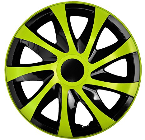 PP 4-er Set Radkappen Radzierblenden Draco CS 16 Zoll 16'' schwarz grün Black Green