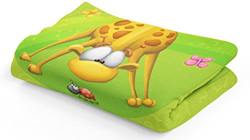 PICANOVA – Giraffe Meet Ladybug 150x100cm – Extraweiche Kinder Decke, 525g/qm – Absolute Premiumqualität Aus Hautfreundlichem Plüsch – Unschlagbar Weich Und Gemütlich – Design Von TooshToosh