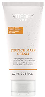 Vitabay Stretch Mark Cream 100 ml • Spezialpflege zur Vorbeugung und Milderung von Dehnungsstreifen
