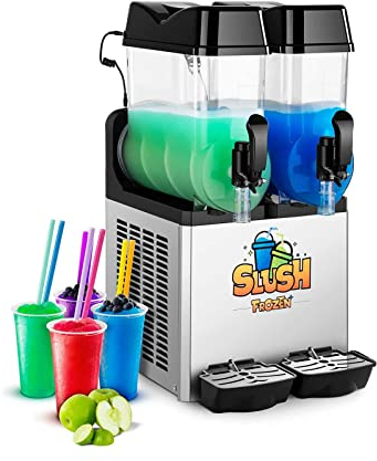 Royal Catering Slush-Eis-Maschine Slushie Maker RCSL 2/12 (2 x 12 L, 600 W, -2 bis -3 °C, BPA-frei, 8-12 Stunden Arbeitszyklus)