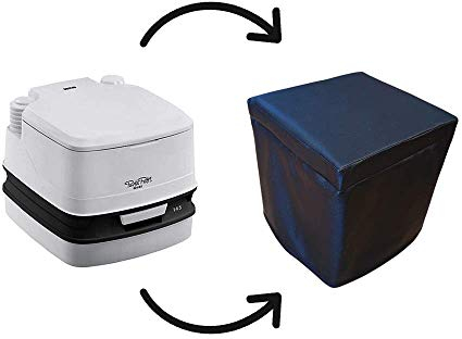 ATOTOP Funda Cubre Polipiel para Y Schutzhülle aus schwarzem Kunstleder für Thetford Porta Potti 165 und 365, Fiamma BI Pot 39 und Dometic 15L 976, M
