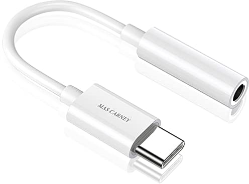 MAS CARNEY │ Adaptador USB de Tipo C a AUX Hembra de 3,5 mm, Conector para Auriculares Compatible con Samsung Huawei OPPO Vivo Google Pixel iPad Pro MacBook