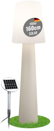 8 seasons design LED Solar Stehlampe No. 1, 160cm groß (Sand), warmweißes Licht, Solarlampe mit Dämmerungssensor, Solarpanel, Stehlampe für außen (Garten, Terrasse, Balkon)