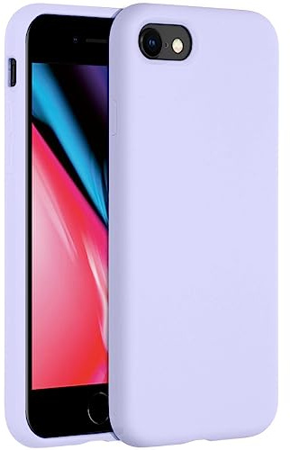 ACCEZZ kompatibel mit iPhone SE (2020), iPhone 8, iPhone 7 Hülle – Liquid Silikon Case – Back Cover Handyhülle in Lila [Mikrofaser-Futter, Ultradünn, Kratzfest, Stabil]