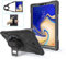 Gerutek Hülle für Samsung T830/T835 Galaxy Tab S4, Stoßfeste Robust Silikon Panzerhülle mit Drehbar Stände, Handschlaufe, Schultergurt Schutzhülle Hülle für Galaxy Tab S4 10.5 (T830/T835), Schwarz
