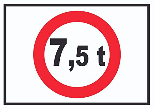 HB-Druck Durchfahrt verboten 7,5 Tonnen Symbol Schild A5 (148x210mm)