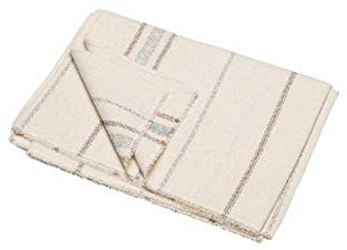 Fussenegger leichtes Leinenmix-Plaid, Bordüre rohweiss 140 x 200 cm