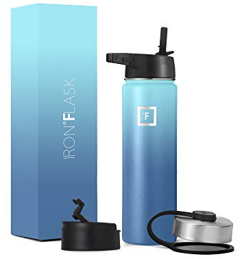 Insulated Water Bottle with Straw - 650/950/1200/1800 ml - Leakproof Double-Walled Stainless Steel Metal Drink Flask BPA-Free - Sports Travel Gym Camping Hiking Kids