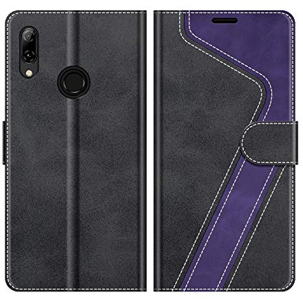 MOBESV Coque pour Huawei P Smart 2019 6,21, Housse en Cuir Magnétique Fonction Stand Étui pour Huawei P Smart 2019, Noir/Violet
