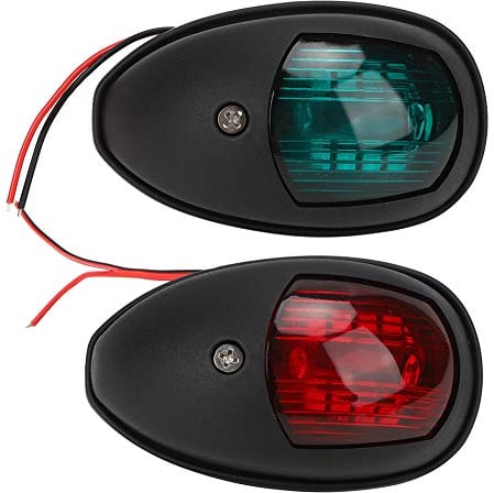 Navigationslicht für Boote, 1 Paar Yacht-Navigationsleuchte Tragbare Langlebige 10-30 V Weitdruck-Versandsignal-Lampe Versand-Navigationsleuchte(Schwarzes Paar)