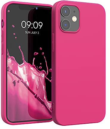 kwmobile Hülle kompatibel mit Apple iPhone 12 / iPhone 12 Pro Hülle - weiches TPU Silikon Case - Cover geeignet für kabelloses Laden - Neon Pink